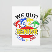 We Out Senior 2025 Gambling Game Abschluss Einladung (Stehend Vorderseite)