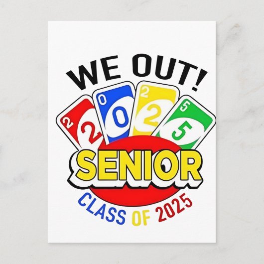 We Out Senior 2025 Gambling Game Abschluss Postkarte (Vorderseite)