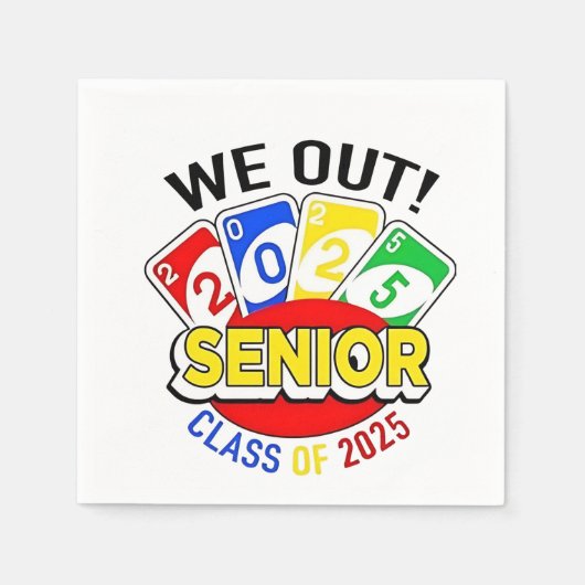 We Out Senior 2025 Gambling Game Abschluss Serviette (Vorderseite)