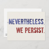 We Persist Postcard Postkarte (Vorne/Hinten)