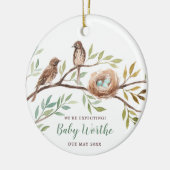 We’re Expecting Bird Family Pregnancy Announcement Keramik Ornament (Links)