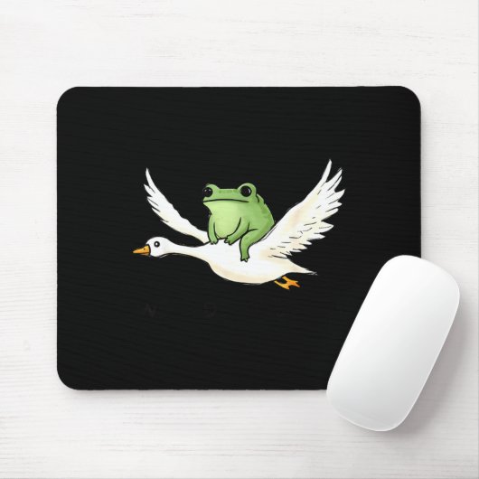 We Ride At Dawn Funny Frog Riding Goose Chaotic An Mousepad (Mit Mouse)
