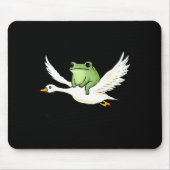 We Ride At Dawn Funny Frog Riding Goose Chaotic An Mousepad (Vorne)