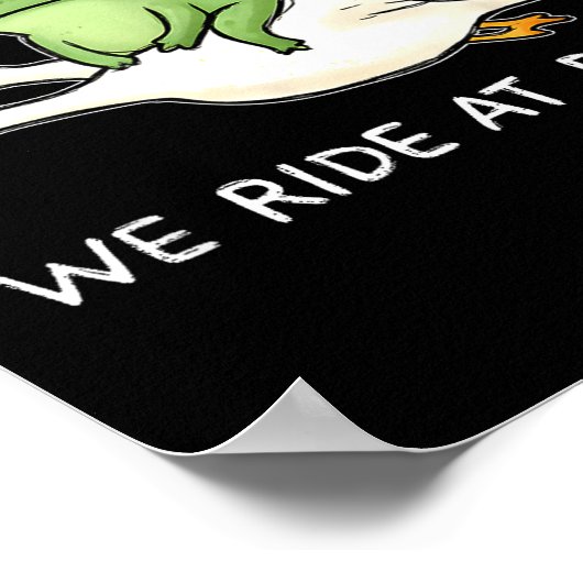 We Ride At Dawn Funny Frog Riding Goose Chaotic An Poster (Ecke)