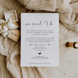 We Said I Do Elopement Reception Invitation Ankündigung