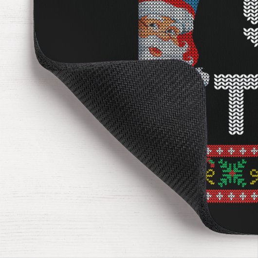 We Saw That Jesus And Santa Christian Ugly Christm Mousepad (Ecke)