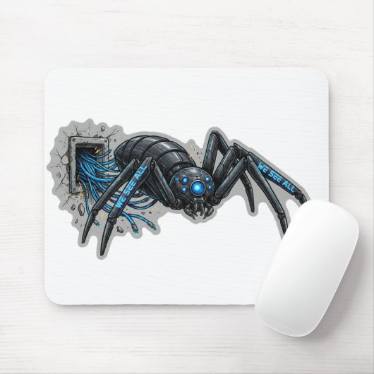 We See All – Surveillance Cyber Spider Drone T-Shi Mousepad (Mit Mouse)