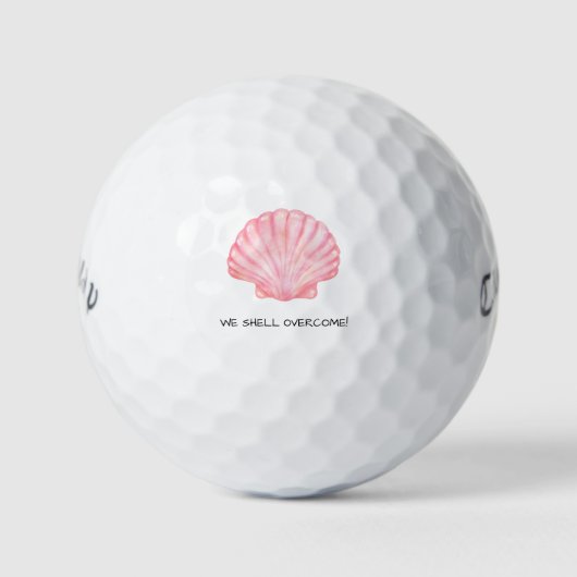 'We Shell Overcome!' Playful Coastal Golf Games Golfball (Vorderseite)