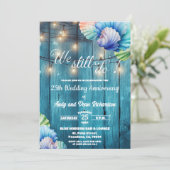 We Still Do 25th Wedding Anniversary String Lights Einladung (Stehend Vorderseite)