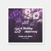 We Still Do 25th Wedding Anniversary String Lights Serviette (Vorderseite)