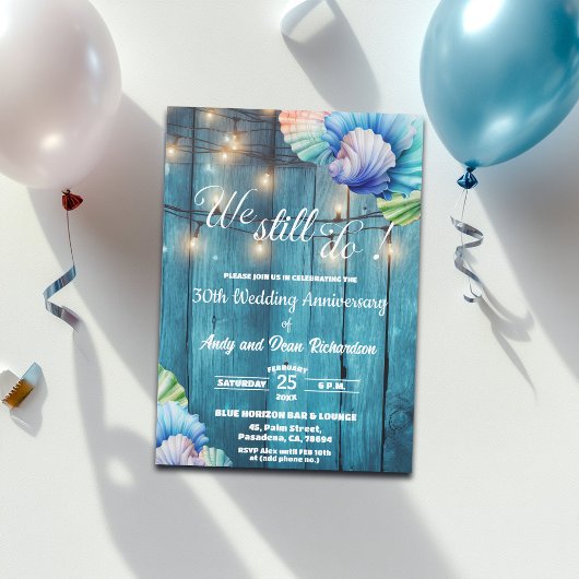 We Still Do 30th Wedding Anniversary String Lights Einladung