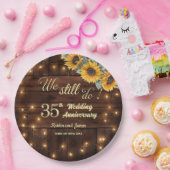 We Still Do 35th Wedding Anniversary String Lights Pappteller (Party)