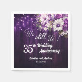 We Still Do 35th Wedding Anniversary String Lights Serviette (Vorderseite)