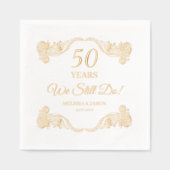 "We Still Do" 50th Wedding Anniversary Floral Servietten Mit Folie (Vorderseite)