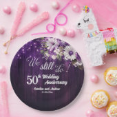 We Still Do 50th Wedding Anniversary String Lights Pappteller (Party)