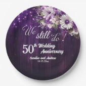 We Still Do 50th Wedding Anniversary String Lights Pappteller (Vorderseite)