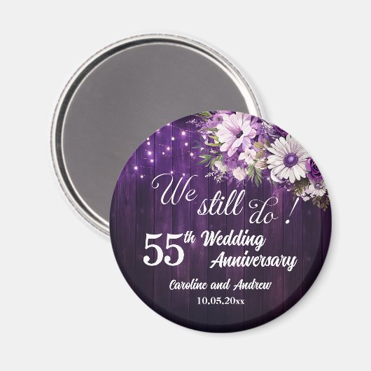 We Still Do 55th Wedding Anniversary String Lights Magnet (Vorderseite/Rückseite)