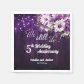 We Still Do 5th Wedding Anniversary String Lights Serviette (Vorderseite)