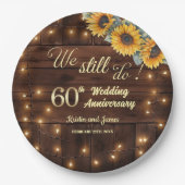 We Still Do 60th Wedding Anniversary String Lights Pappteller (Vorderseite)