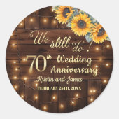 We Still Do 70th Wedding Anniversary String Lights Runder Aufkleber (Vorderseite)