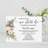 We Still Do Anniversary Winter White Floral Einladung (Stehend Vorderseite)