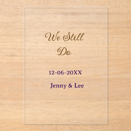 We still do brown pink name date year boho retro s acryleinladungen