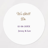 We still do brown pink name date year boho retro s etiketten (Design 2)