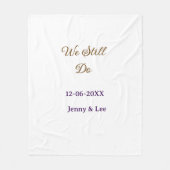 We still do brown pink name date year boho retro s fleecedecke (Vorderseite)