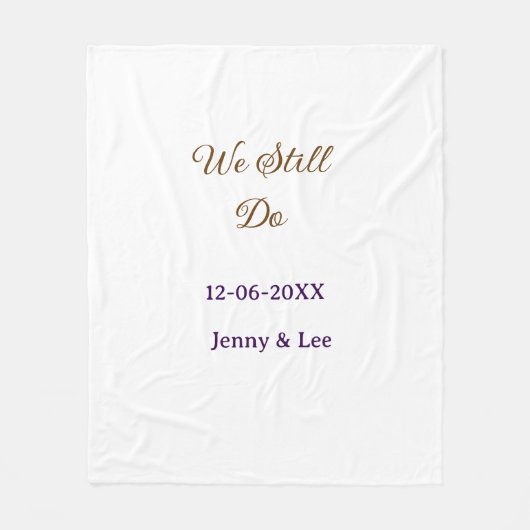 We still do brown pink name date year boho retro s fleecedecke (Vorderseite)