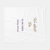 We still do brown pink name date year boho retro s fleecedecke (Vorderseite (Horizontal))