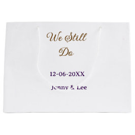 We still do brown pink name date year boho retro s große geschenktüte