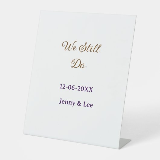 We still do brown pink name date year boho retro s sockelschild (Vorderseite)