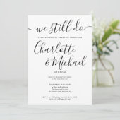 We Still Do Script Vow Renewal Anniversary Photo Einladung (Stehend Vorderseite)