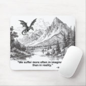 "We Suffer More in Imagination" – Stoic Quote Mousepad (Mit Mouse)