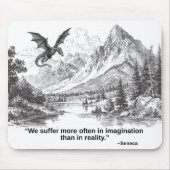 "We Suffer More in Imagination" – Stoic Quote Mousepad (Vorne)