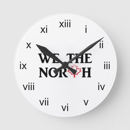 We the North with Red Maple Leaf Runde Wanduhr (Vorderseite)