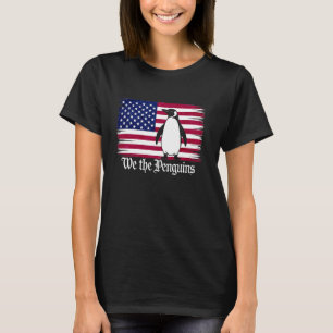 We the Penguins - Resist Patriotic USA Flag Tarif T-Shirt