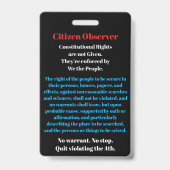 We the People 4th Amendment Ausweis (Rückseite)