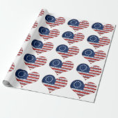 We The People American Flag Heart Geschenkpapier (Ungerollt)