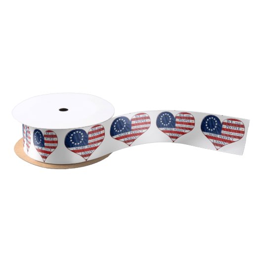 We The People American Flag Heart Satinband (Spule)
