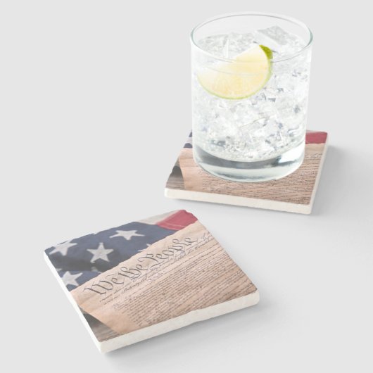 We the People Constitution Steinuntersetzer (Seitenansicht)