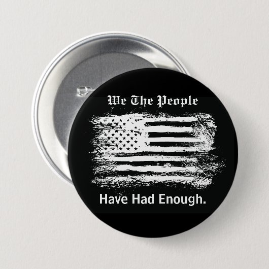 We The People Distressed Flag Button (Vorne & Hinten)