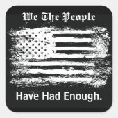 We The People Distressed Flag Quadratischer Aufkleber (Vorderseite)