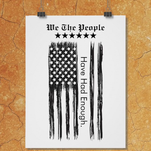 We The People Distressed Flag Vertical Poster