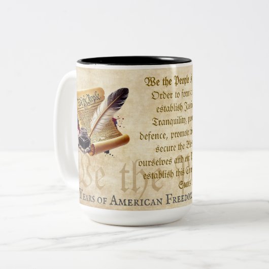 We the People Mug 250 Year Anniversary of America Zweifarbige Tasse (Vorderseite Links)