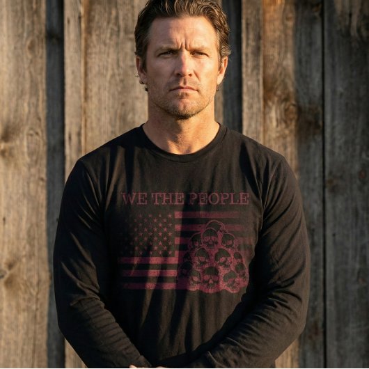 We The People USa Flag Black Shirt