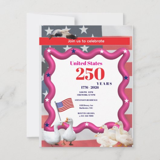 We The Silly Geese 250th Funny Celebration Einladung (Vorderseite)