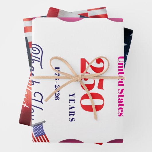 We The Silly Geese 250th Funny Celebration Geschenkpapier Set (Beispiel)