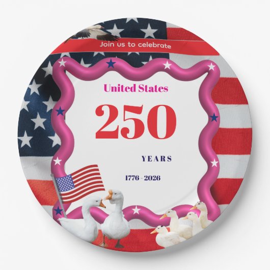 We The Silly Geese 250th Funny Celebration Pappteller (Vorderseite)