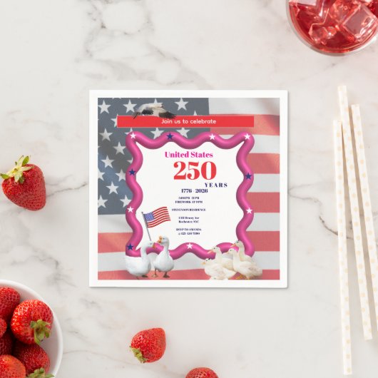 We The Silly Geese 250th Funny Celebration Serviette (Beispiel)